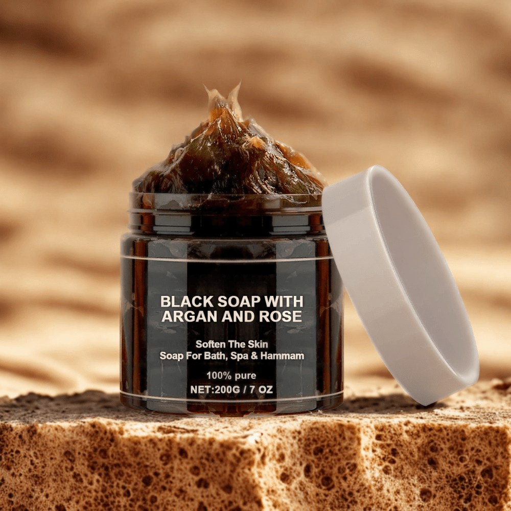 Moroccan Black Soap (Beldi Soap) With Argan And Rose - Sage & Stone