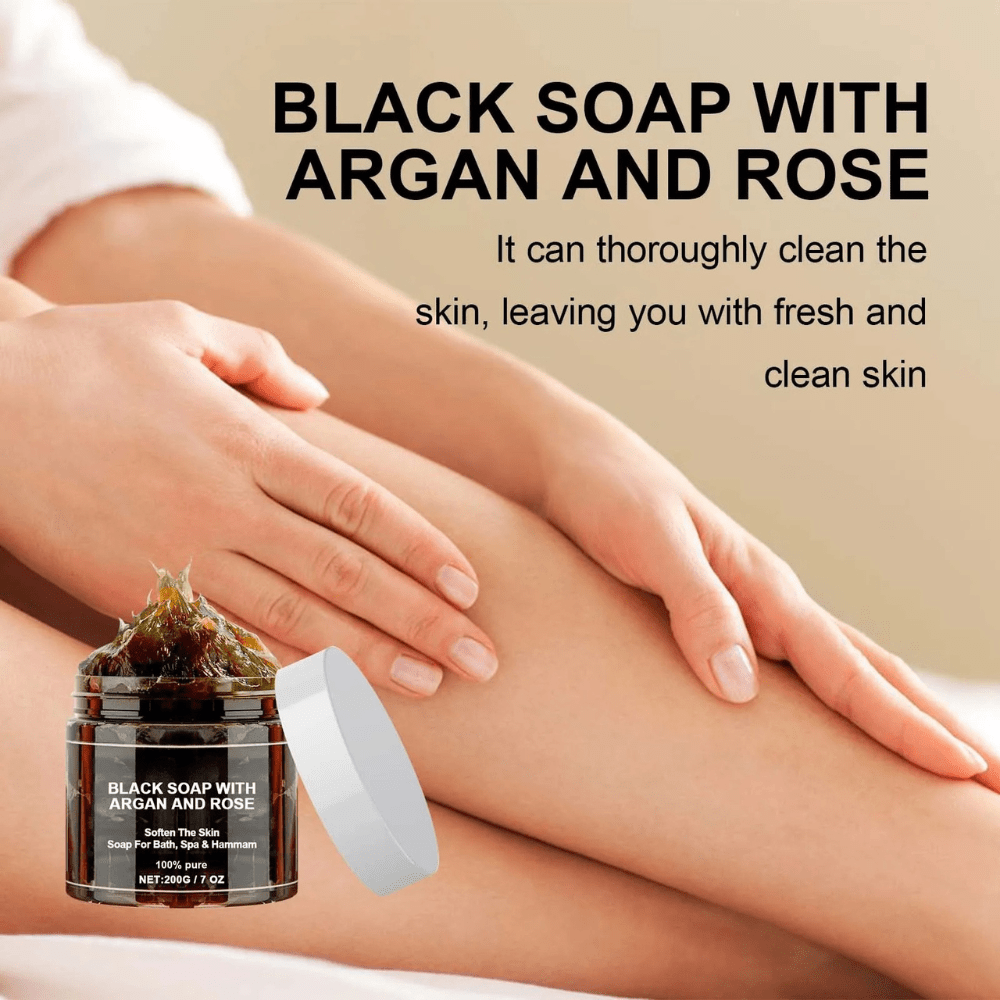 Moroccan Black Soap (Beldi Soap) With Argan And Rose - Sage & Stone