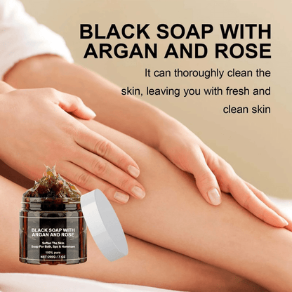Moroccan Black Soap (Beldi Soap) With Argan And Rose - Sage & Stone