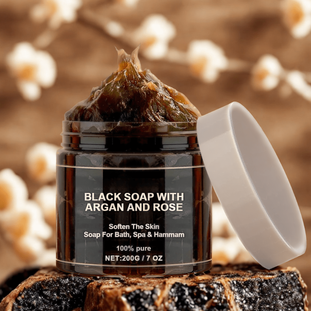 Moroccan Black Soap (Beldi Soap) With Argan And Rose - Sage & Stone