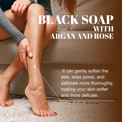 Moroccan Black Soap (Beldi Soap) With Argan And Rose - Sage & Stone